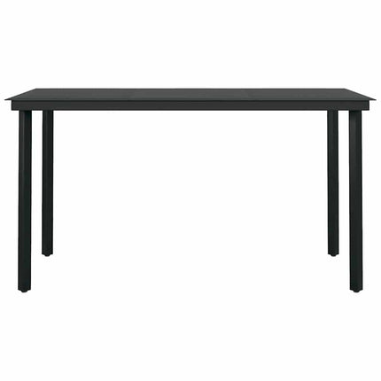 5 dele spisebordssæt til haven polyrattan glas sort