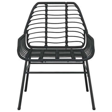 7 dele spisebordssæt til haven polyrattan glas sort