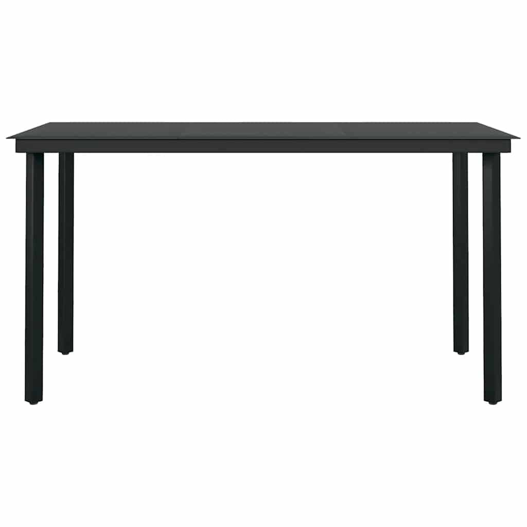 5 dele spisebordssæt til haven m. hynder polyrattan glas sort