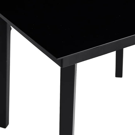 5 dele spisebordssæt til haven m. hynder polyrattan glas sort