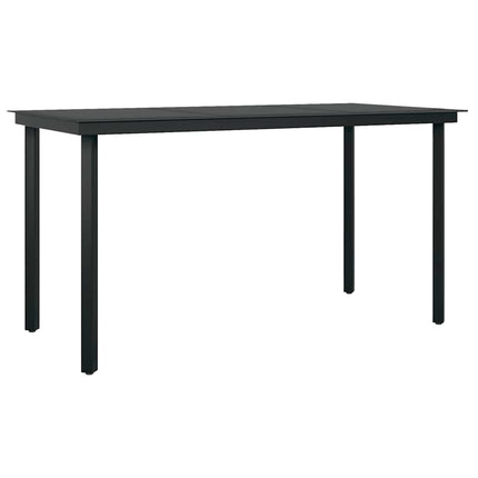 5 dele spisebordssæt til haven m. hynder polyrattan glas sort