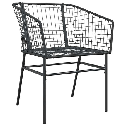 3 dele spisebordssæt til haven polyrattan glas sort