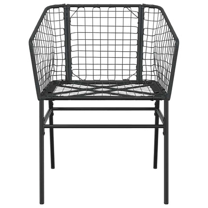 5 dele spisebordssæt til haven polyrattan glas sort