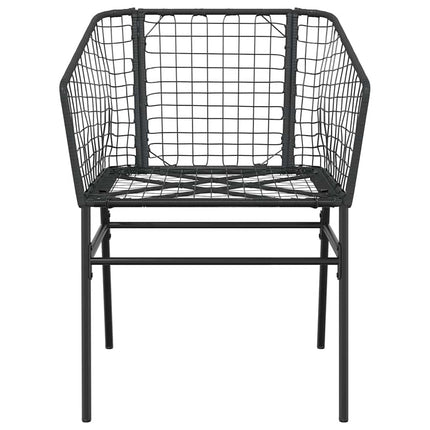 5 dele spisebordssæt til haven polyrattan glas sort