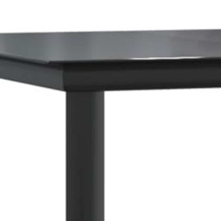 5 dele spisebordssæt til haven polyrattan glas sort