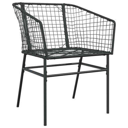 7 dele spisebordssæt til haven polyrattan glas sort
