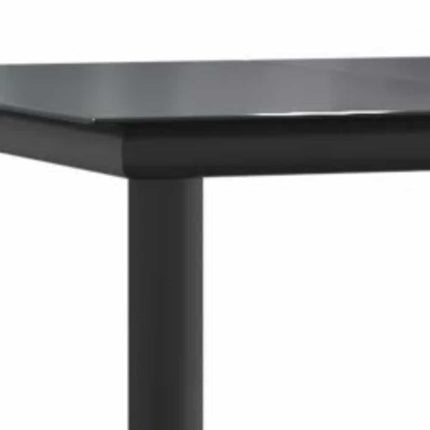 7 dele spisebordssæt til haven polyrattan glas sort