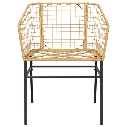 3 dele spisebordssæt til haven polyrattan glas brun