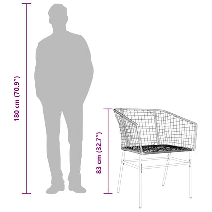5 dele spisebordssæt til haven polyrattan glas brun