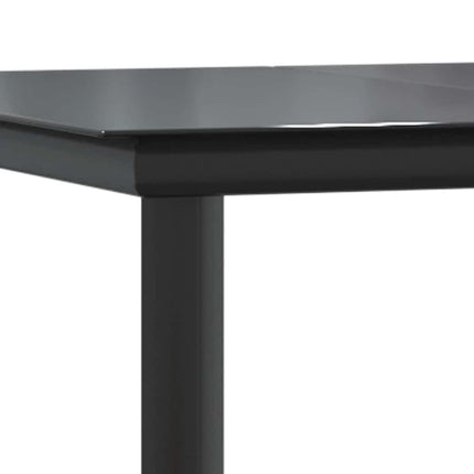7 dele spisebordssæt til haven m. hynder polyrattan glas sort