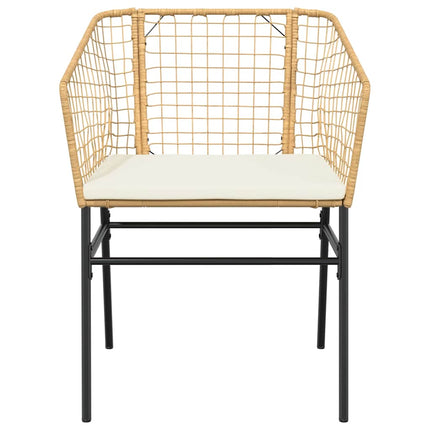 5 dele spisebordssæt til haven m. hynder polyrattan glas brun