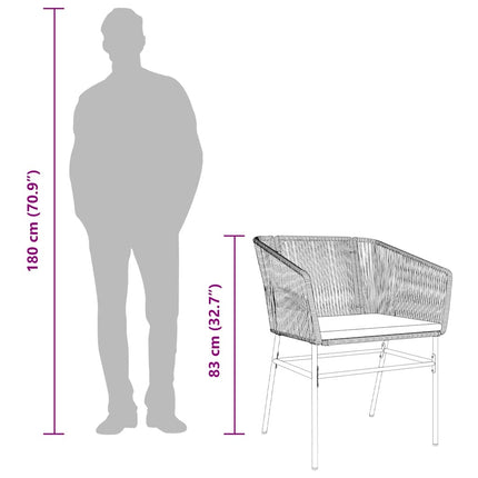 5 dele spisebordssæt til haven m. hynder polyrattan glas sort