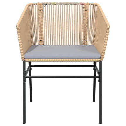 5 dele spisebordssæt til haven m. hynder polyrattan glas brun