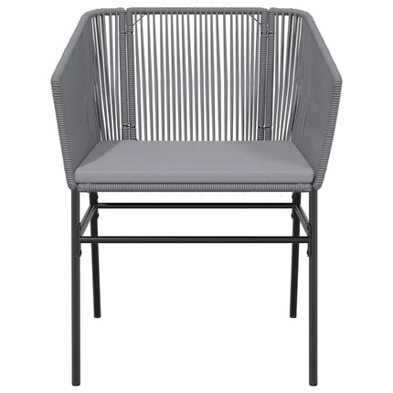 7 dele spisebordssæt til haven med hynder polyrattan glas grå