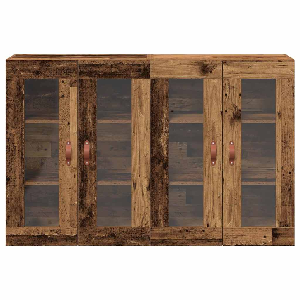 Væggeskabe 2 pcs Gammelt træ 69,5 x 34 x 90 cm Konstrueret træ