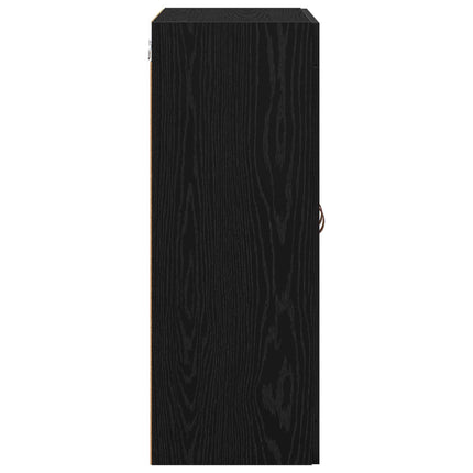 Væggeskabe 2 stk. Sort eg 69,5 x 34 x 90 cm Konstrueret træ