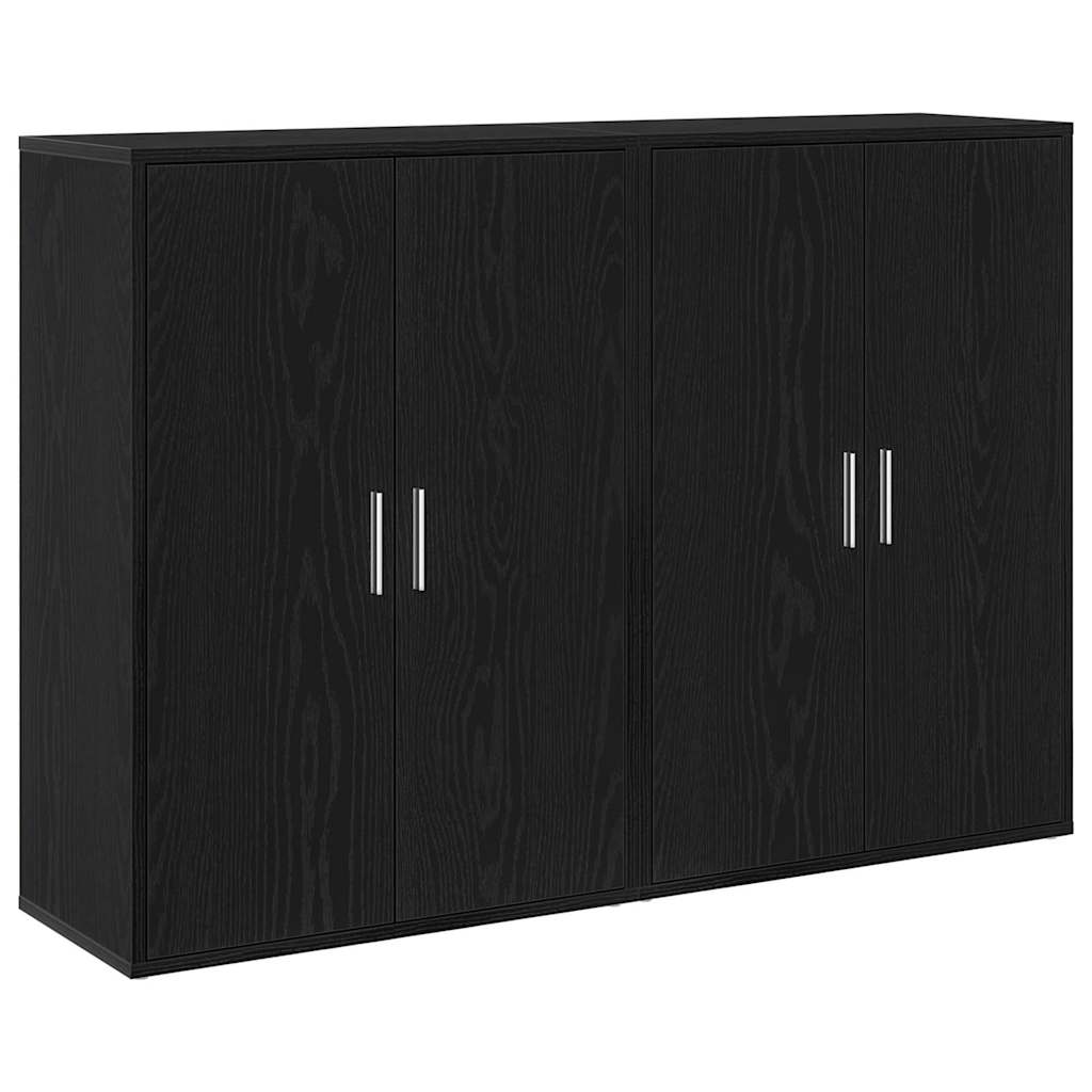 Sideboard 2 pcs Sort eg 60 x 31 x 84 cm Konstrueret træ