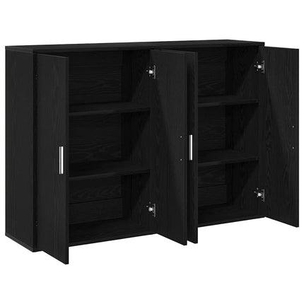 Sideboard 2 pcs Sort eg 60 x 31 x 84 cm Konstrueret træ
