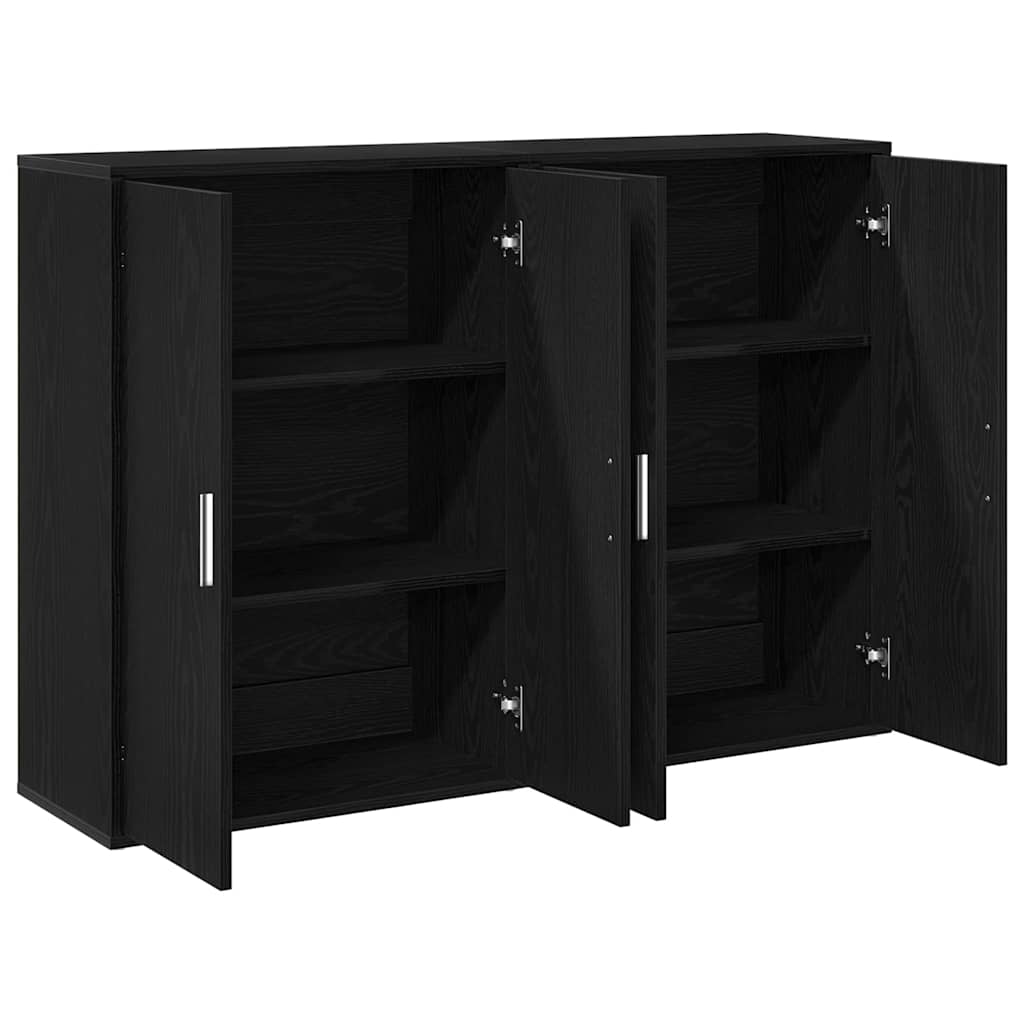Sideboard 2 pcs Sort eg 60 x 31 x 84 cm Konstrueret træ