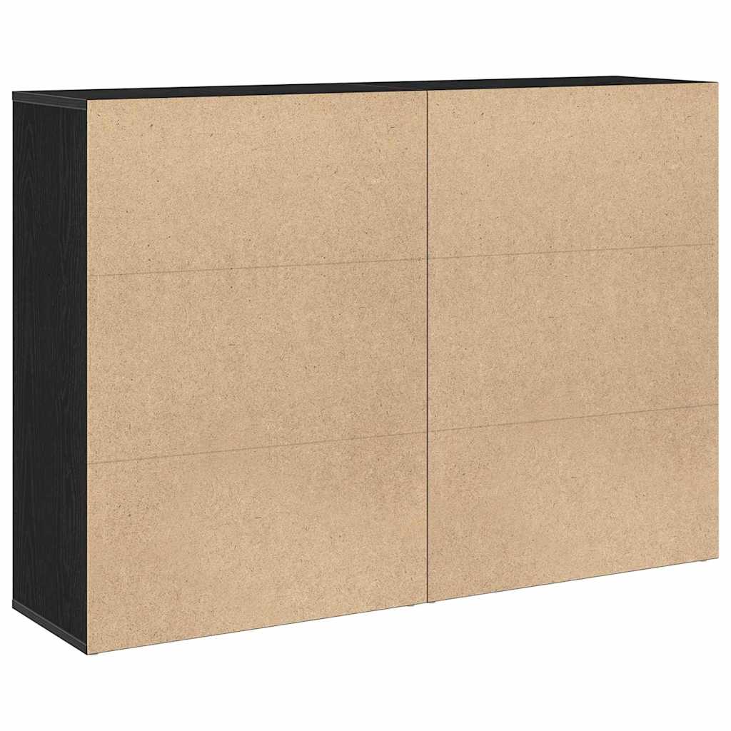 Sideboard 2 pcs Sort eg 60 x 31 x 84 cm Konstrueret træ