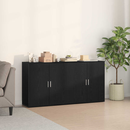 Sideboard 2 stk. Sort eg 79 x 38 x 80 cm Konstrueret træ