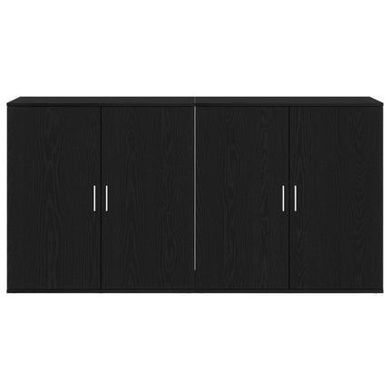 Sideboard 2 stk. Sort eg 79 x 38 x 80 cm Konstrueret træ