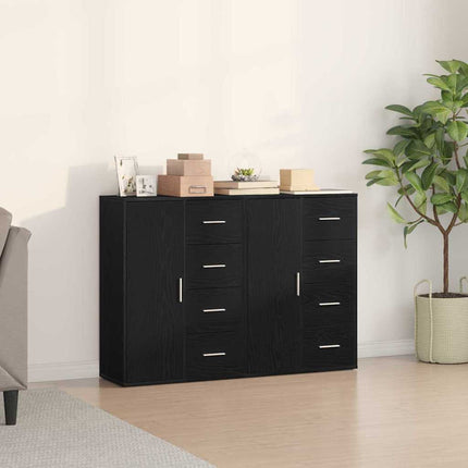 Sideboard 2 pcs Sort eg 60 x 31 x 84 cm Konstrueret træ