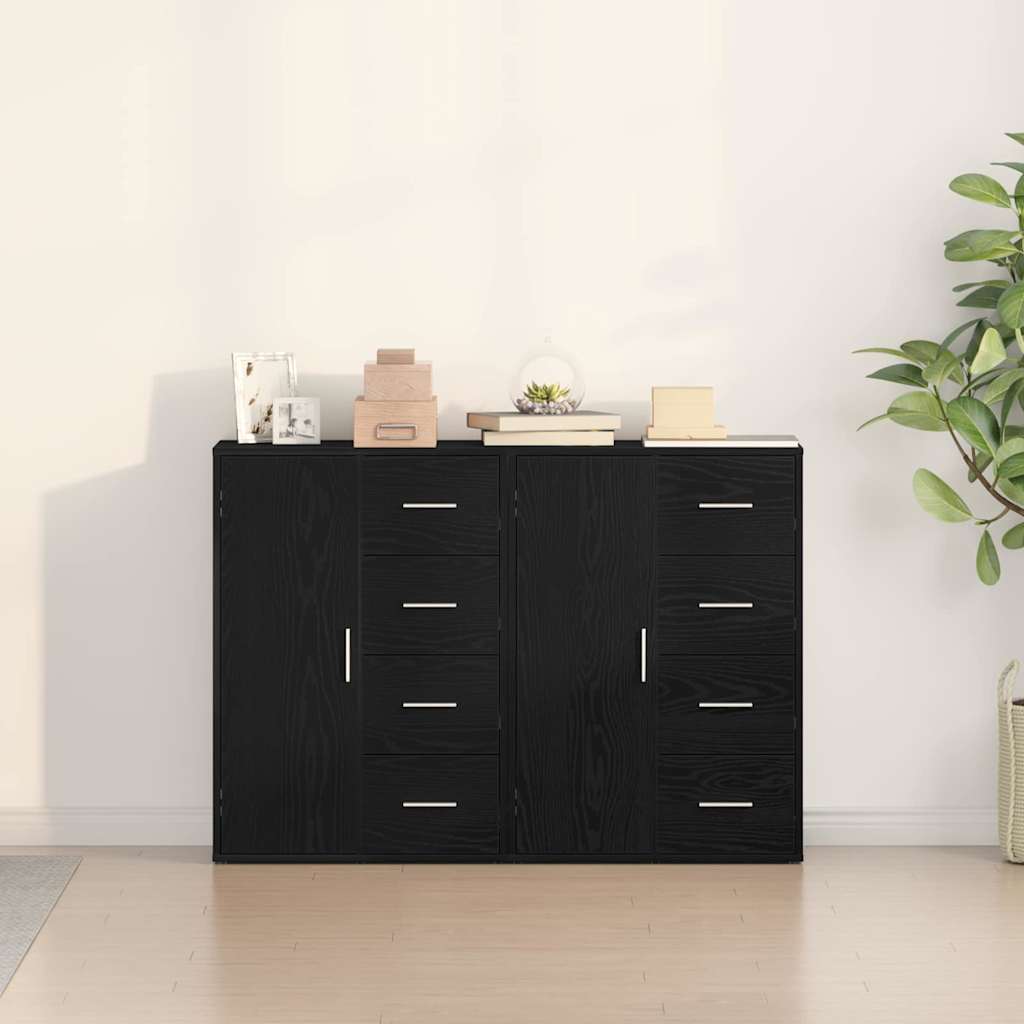 Sideboard 2 pcs Sort eg 60 x 31 x 84 cm Konstrueret træ