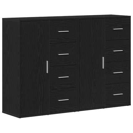 Sideboard 2 pcs Sort eg 60 x 31 x 84 cm Konstrueret træ