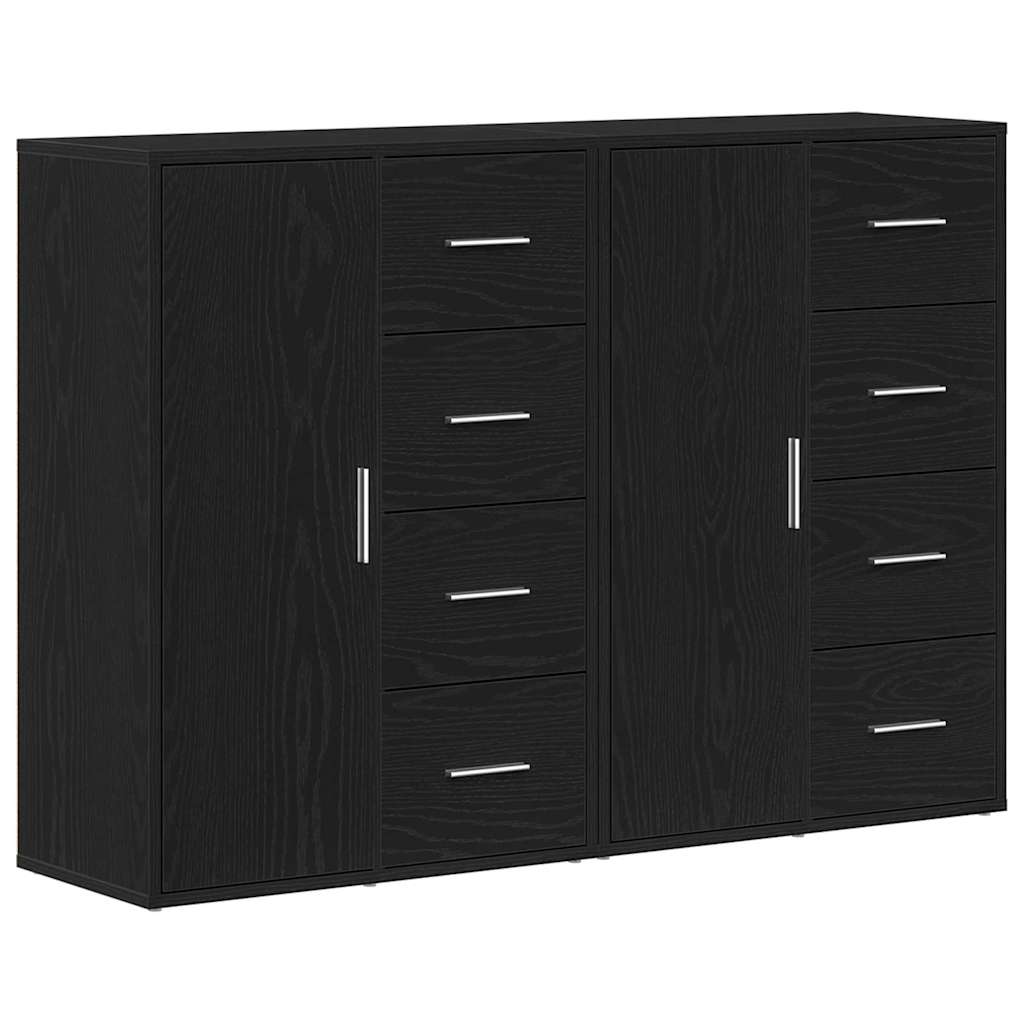 Sideboard 2 pcs Sort eg 60 x 31 x 84 cm Konstrueret træ