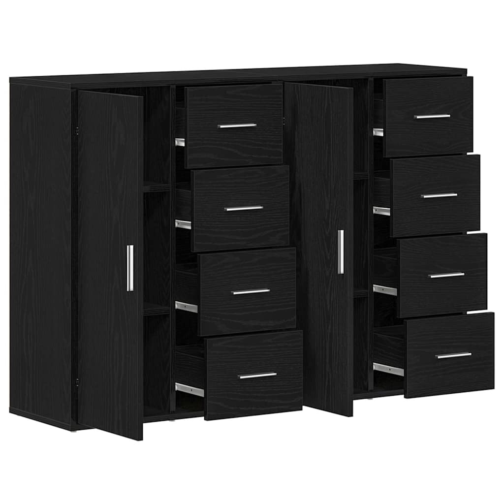 Sideboard 2 pcs Sort eg 60 x 31 x 84 cm Konstrueret træ