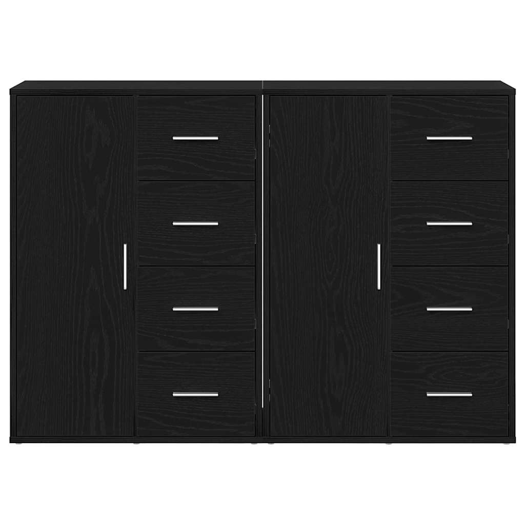 Sideboard 2 pcs Sort eg 60 x 31 x 84 cm Konstrueret træ