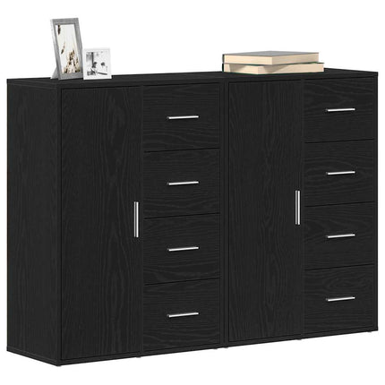 Sideboard 2 pcs Sort eg 60 x 31 x 84 cm Konstrueret træ