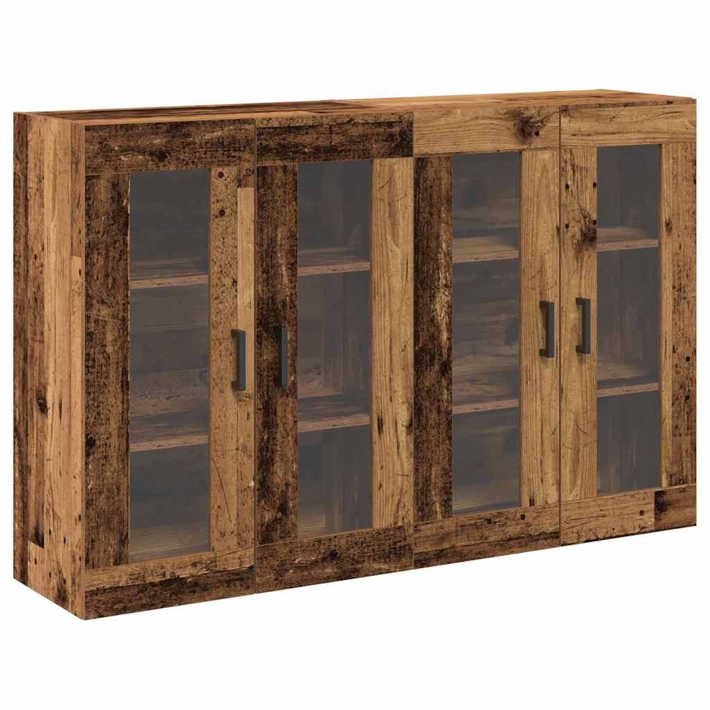 Væggeskabe 2 pcs Gammelt træ 69,5 x 34 x 90 cm Konstrueret træ