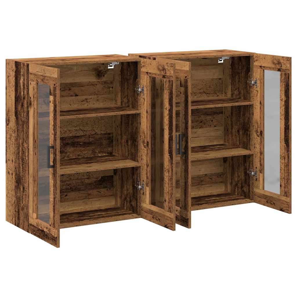 Væggeskabe 2 pcs Gammelt træ 69,5 x 34 x 90 cm Konstrueret træ