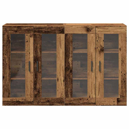 Væggeskabe 2 stk. Gammelt træ 69,5 x 34 x 90 cm Konstrueret træ