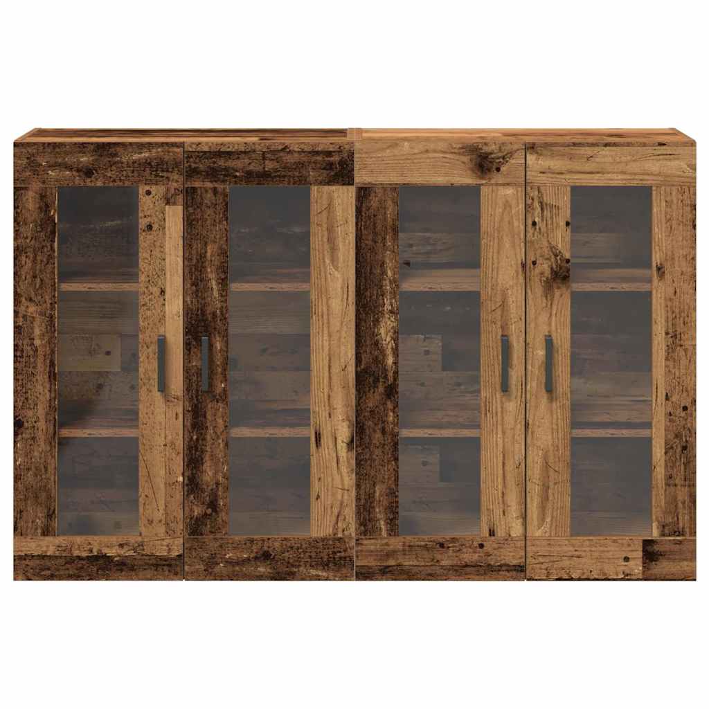 Væggeskabe 2 pcs Gammelt træ 69,5 x 34 x 90 cm Konstrueret træ