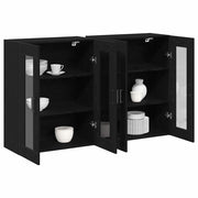 Væggeskabe 2 pcs Sort eg 69,5 x 34 x 90 cm Konstrueret træ