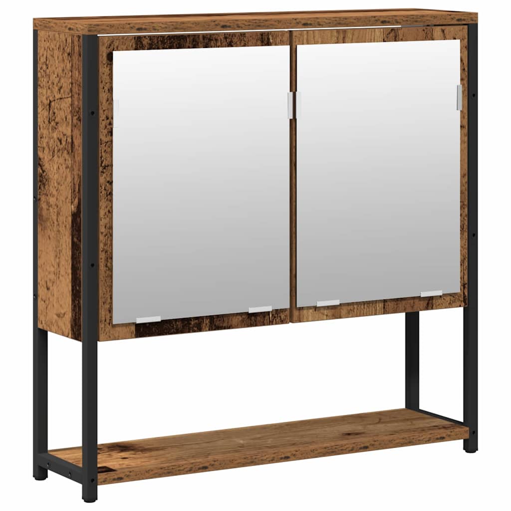 Badeværelsesmøbel sæt med hylde 2 pcs Brun Konstrueret træ