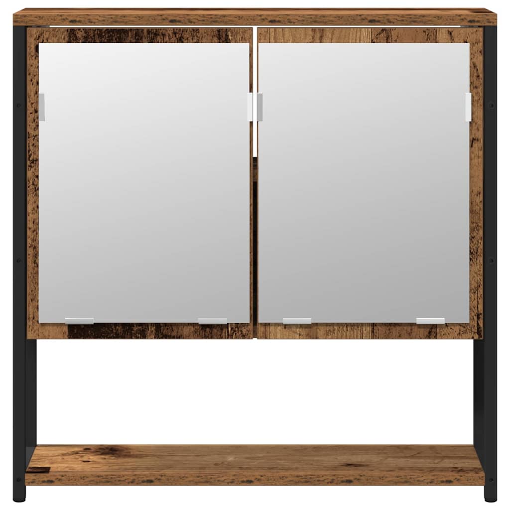 Badeværelsesmøbel sæt med hylde 2 pcs Brun Konstrueret træ