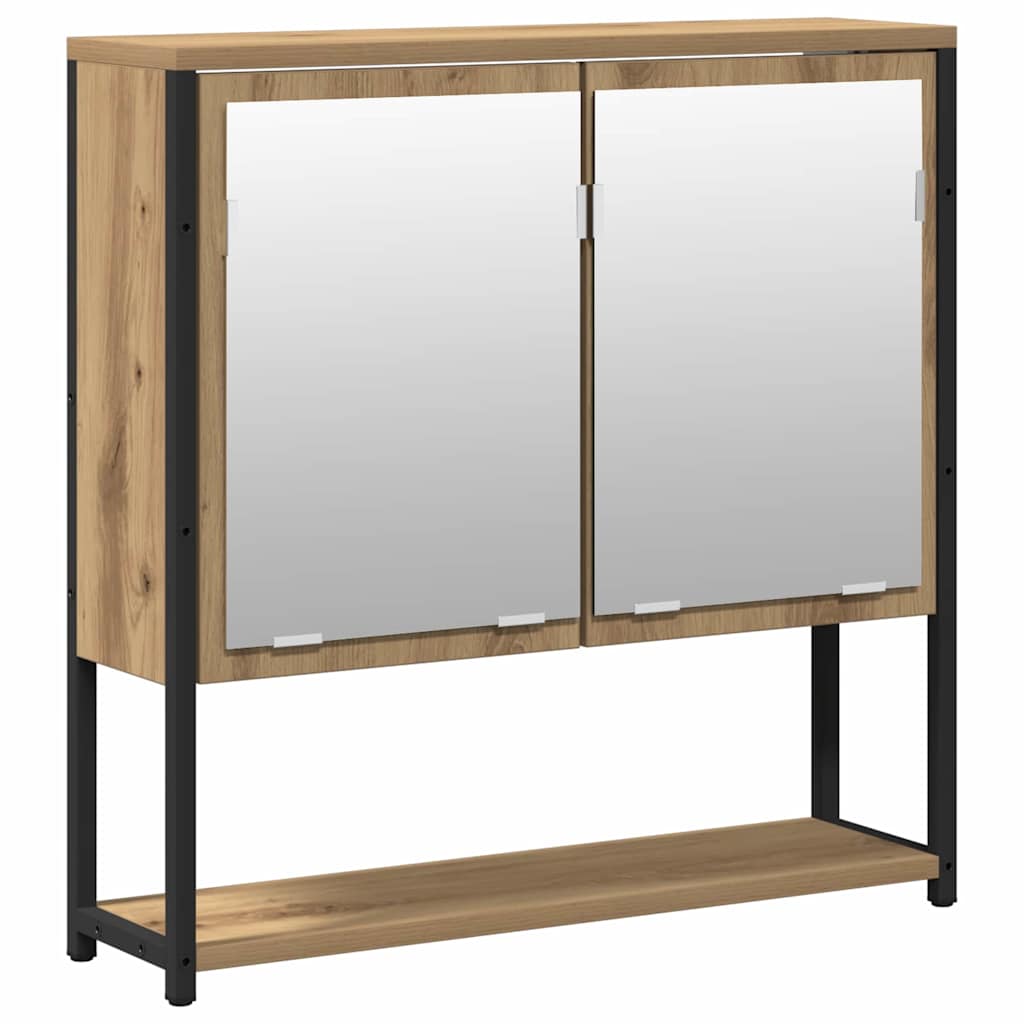 Badeværelsesmøbel sæt med hylde 2 pcs Brun Konstrueret træ