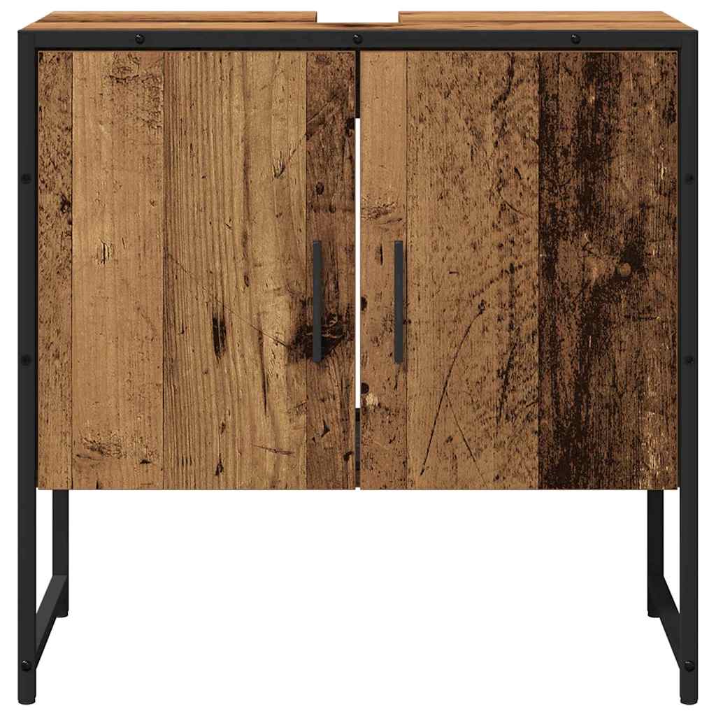 Badeværelsesmøbel sæt Vægmonteret 2 pcs Brun Konstrueret træ