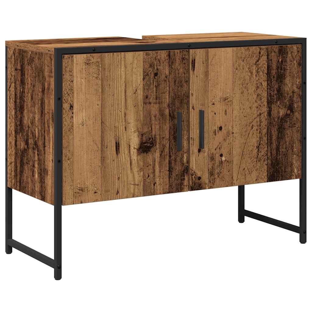 Badeværelsesmøbel sæt Vægmonteret 2 pcs Brun Konstrueret træ