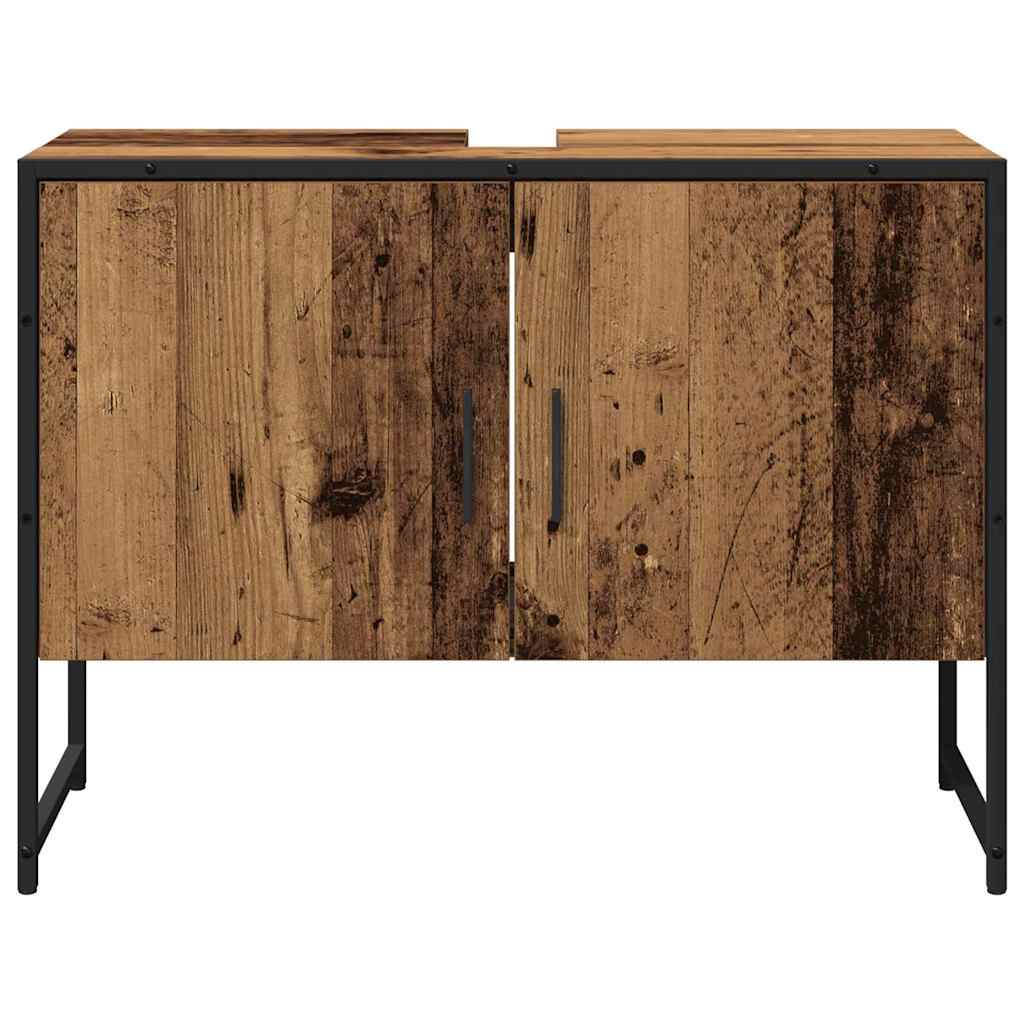 Badeværelsesmøbel sæt Vægmonteret 2 pcs Brun Konstrueret træ