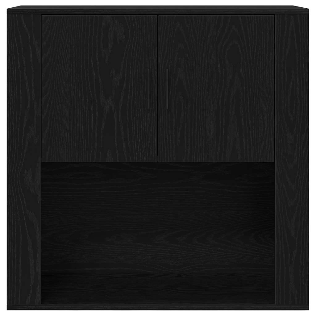 Højskab med skuffe Sort eg 80 x 33 x 150 cm Konstrueret træ