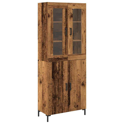 Highboard 2 stk. Gammelt træ 69,5 x 34 x 180 cm Konstrueret træ