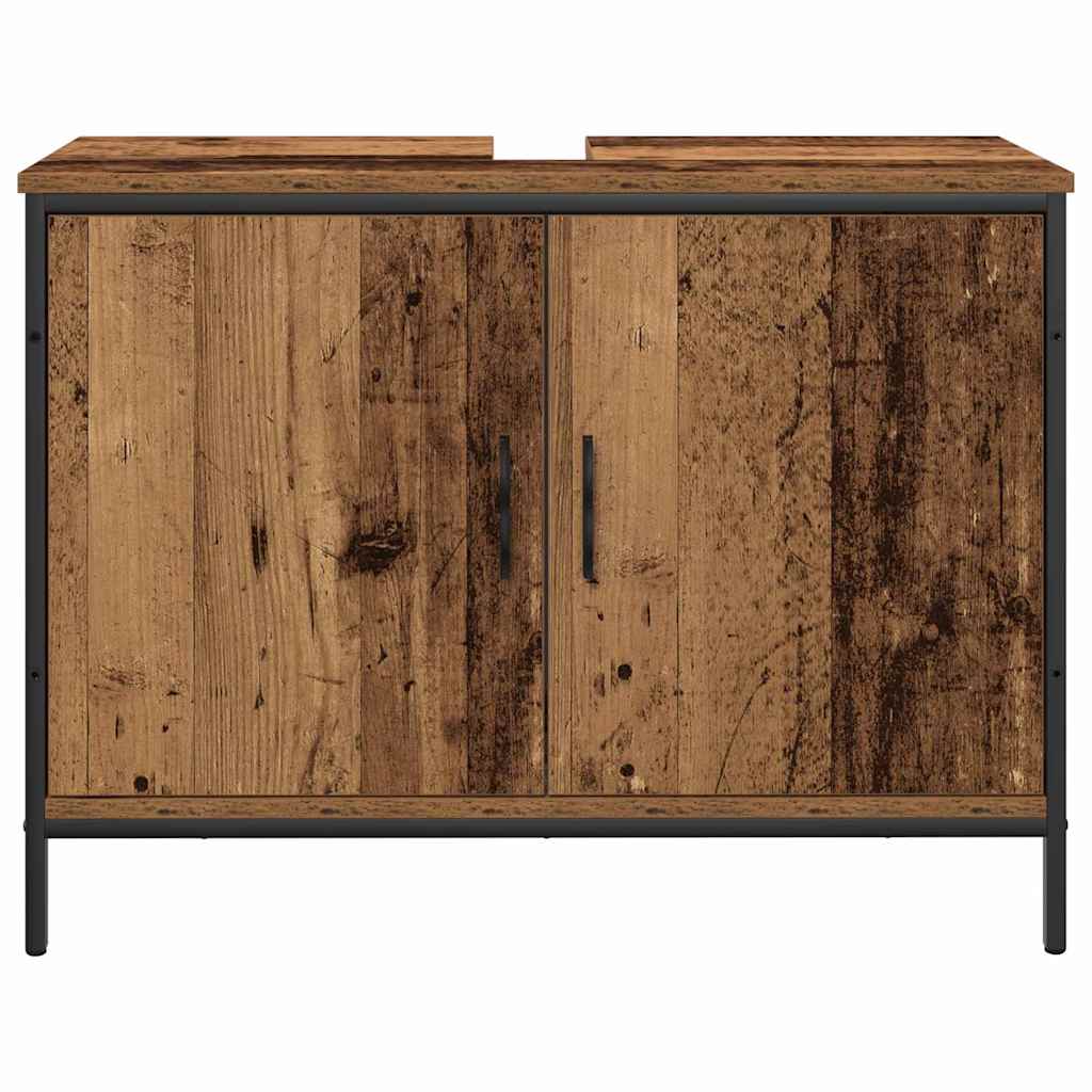 Badeværelsesmøbel sæt med hylde 3 pcs Brun Konstrueret træ