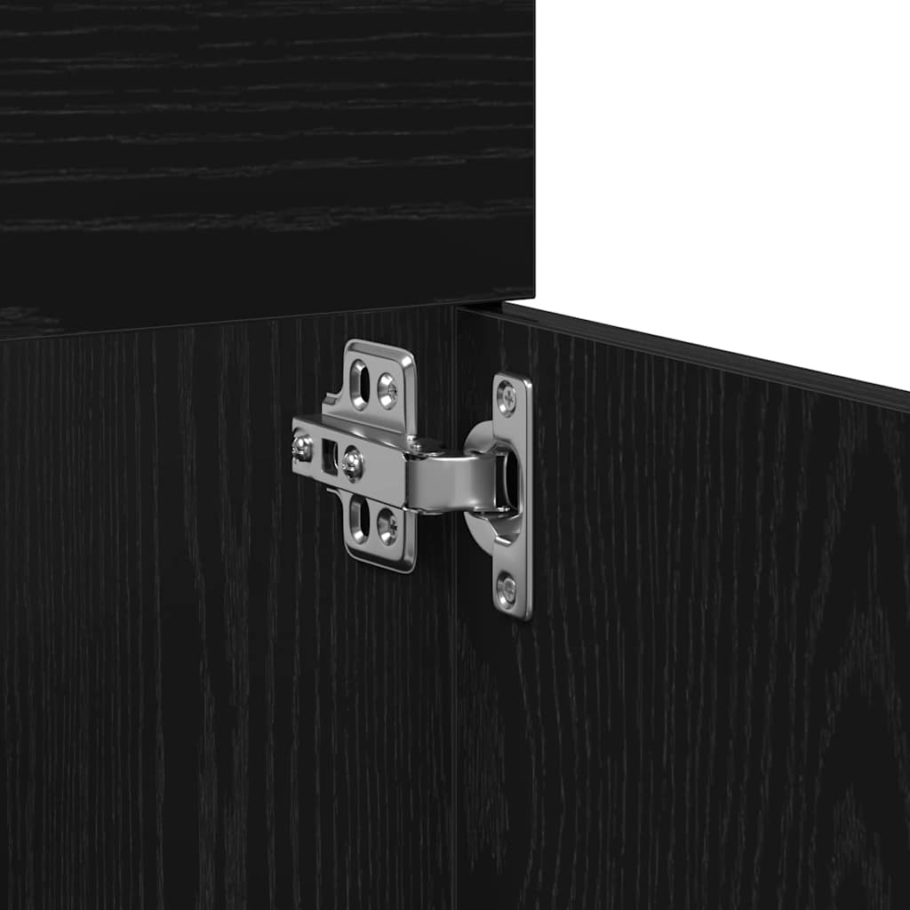 Badeværelsesmøbel sæt Vægmonteret 4 pcs Sort eg Konstrueret træ