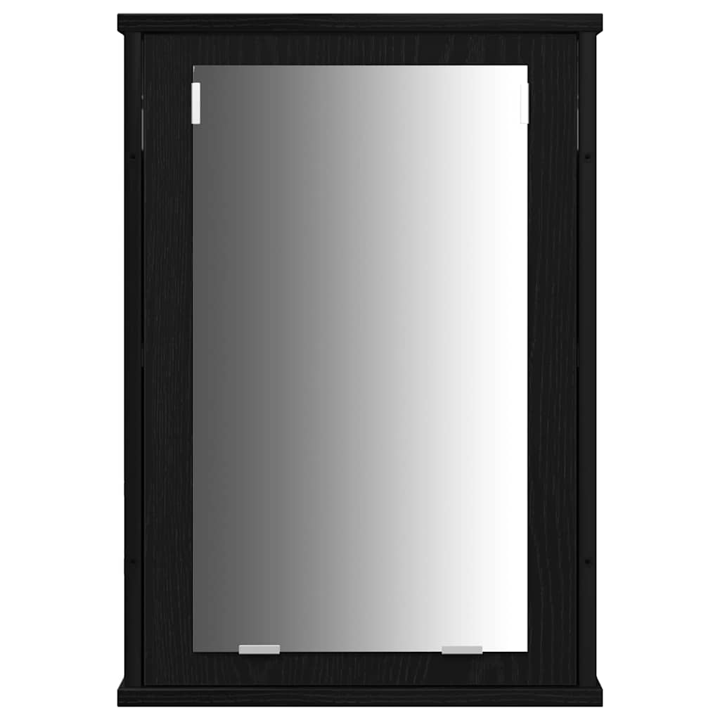 Badeværelsesvaske med hylde med dør 3 pcs Sort Konstrueret træ