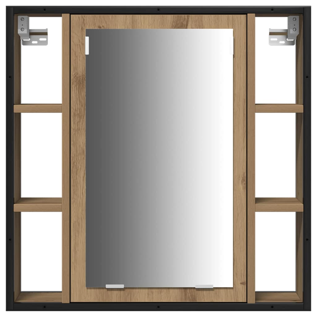 Badeværelsesvaske med hylde med dør 3 pcs Brun Konstrueret træ